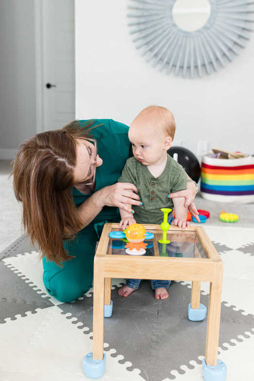 pediatric physical therapy, Dr. Amie Dougherty, kid walking with push toy